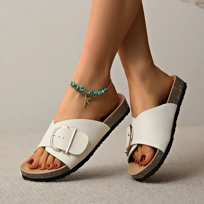 Valenzora | Orthopedic Flat Sandals with Adjustable Buckle Strap