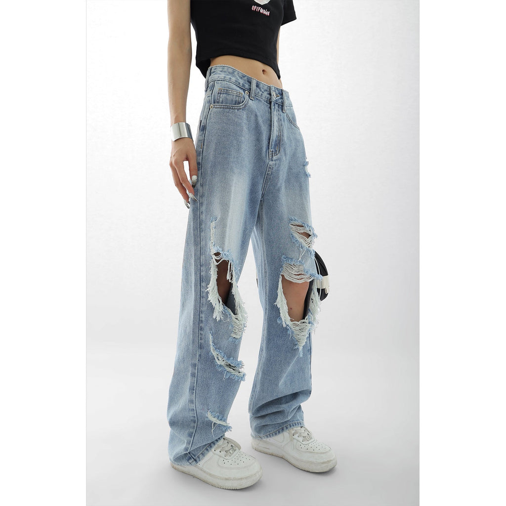 Valenzora Damenjeans mit gerissenem Saum