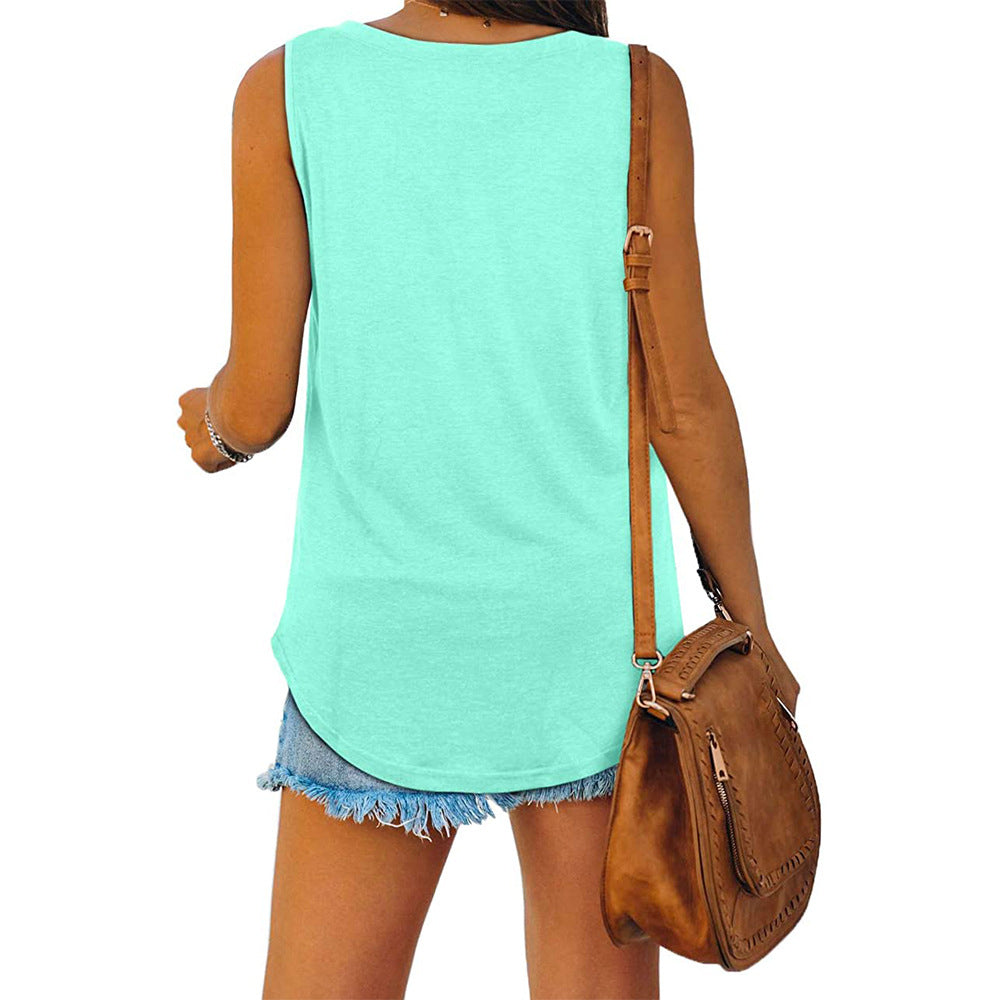 Valenzora McKayla Jersey V-Neck Tank Top