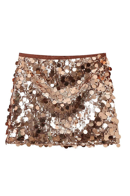 Valenzora | Rosiedress Elastic Waist Sequin Mini Skirt
