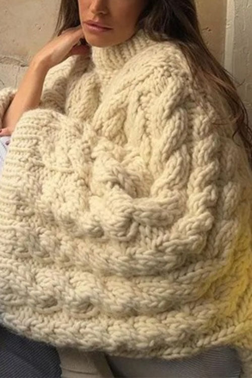 Valenzora | Rosiedress Round Neck Oversized Cable Knit Sweater