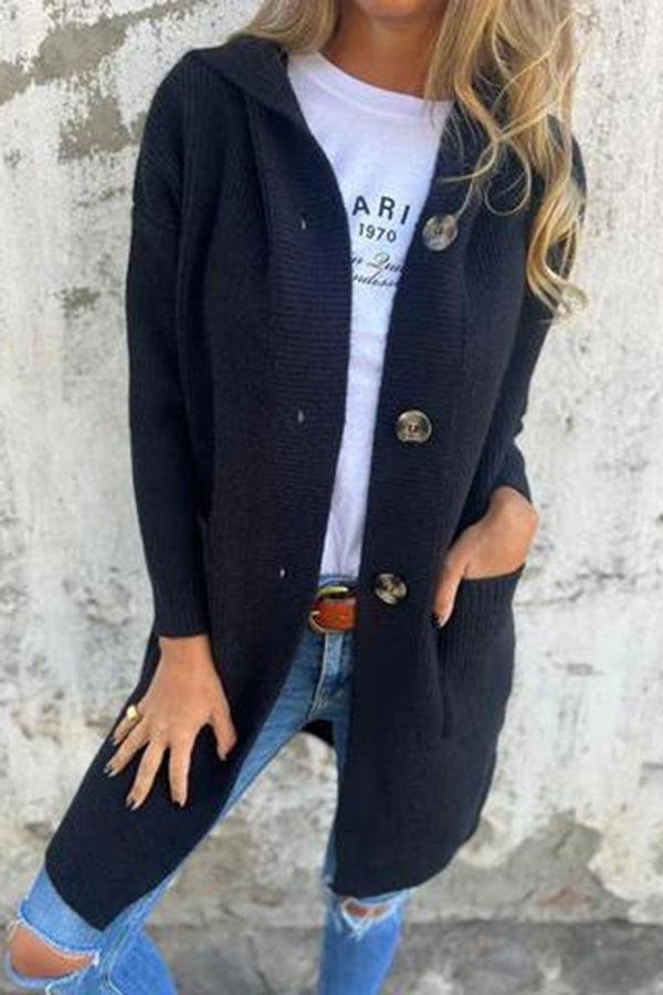 Valenzora | Lässige Strickjacke mit Kapuze für Damen für den Herbst