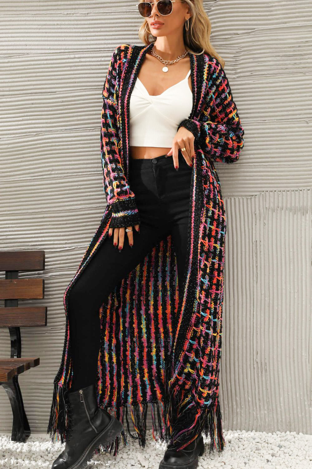 Long vintage-style cardigan