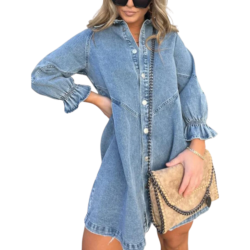 Valenzora | Long-sleeved denim dress