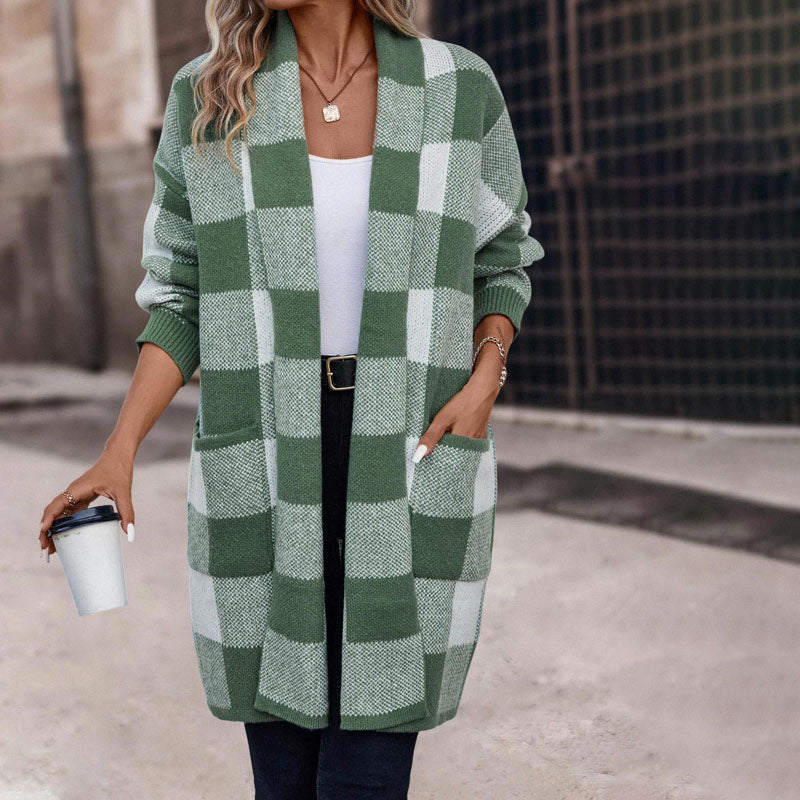 Valenzora | Casual Checkered Cardigan