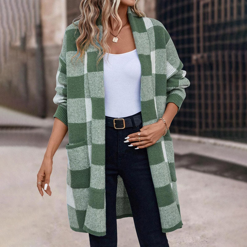 Valenzora | Casual Checkered Cardigan