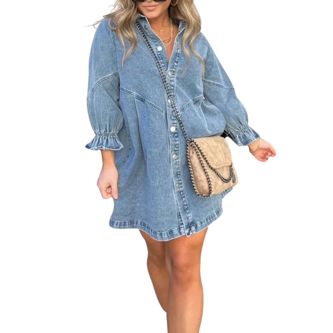 Valenzora | Long-sleeved denim dress