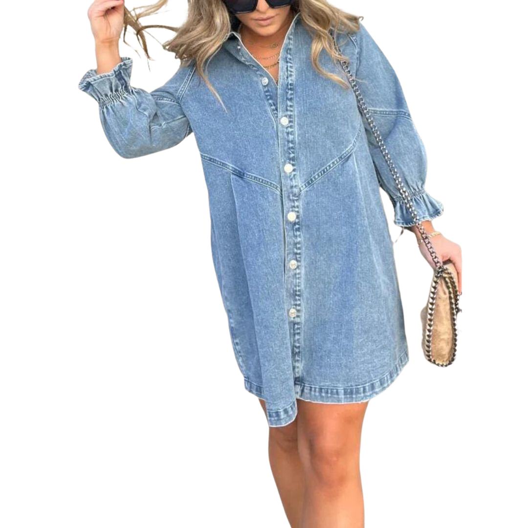 Valenzora | Long-sleeved denim dress