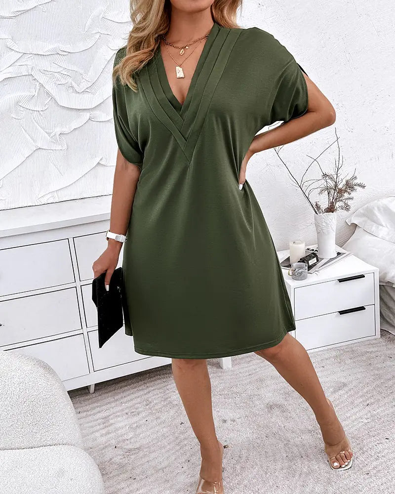 Valenzora | Damen-V-Ausschnitt-Kleid