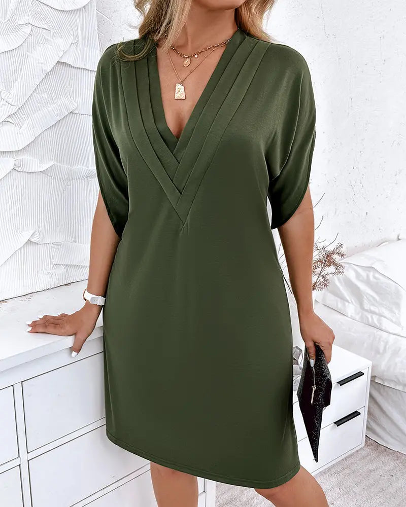Valenzora | Damen-V-Ausschnitt-Kleid