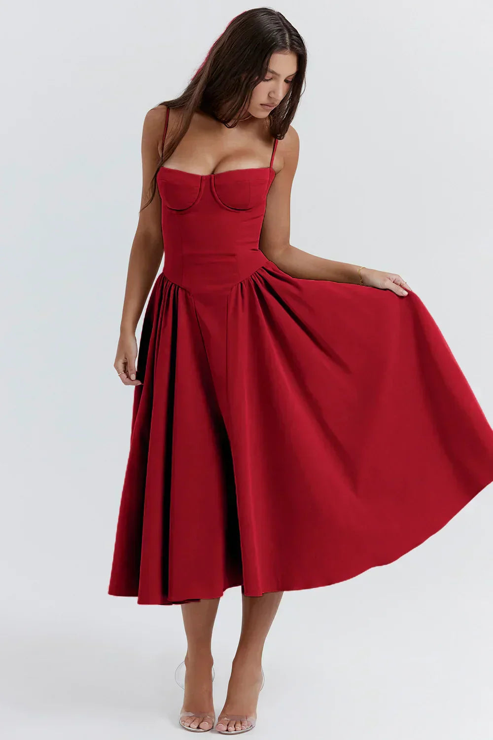 Valenzora | Ärmelloses Midikleid mit Korsett-Passform