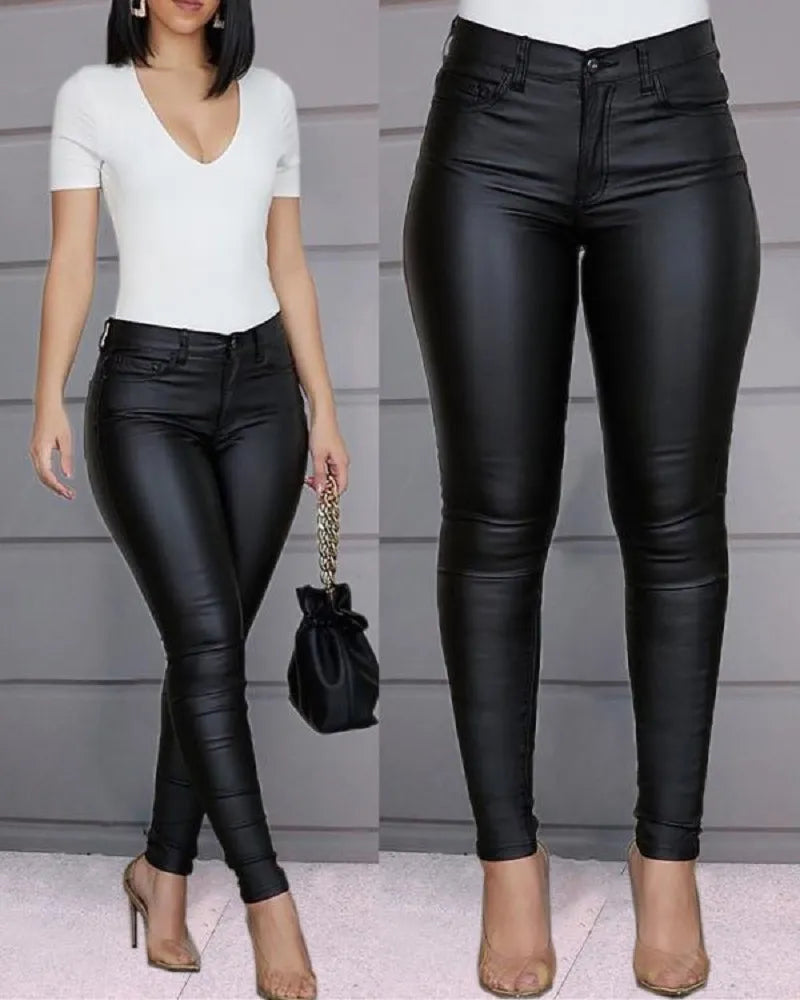Valenzora Long Leather Trousers