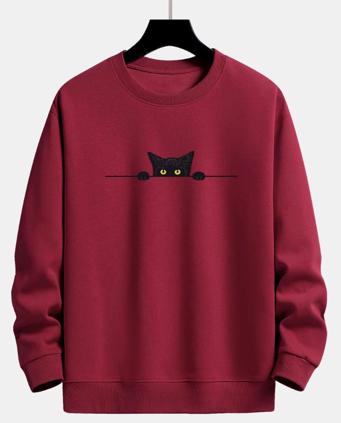 Valenzora | Relax Fit Sweatshirt with Black Cat Print