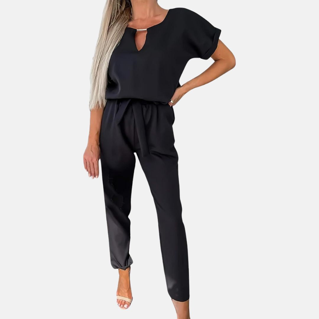 Valenzora | Elegant, festive short-sleeved women's jumpsuit for summer