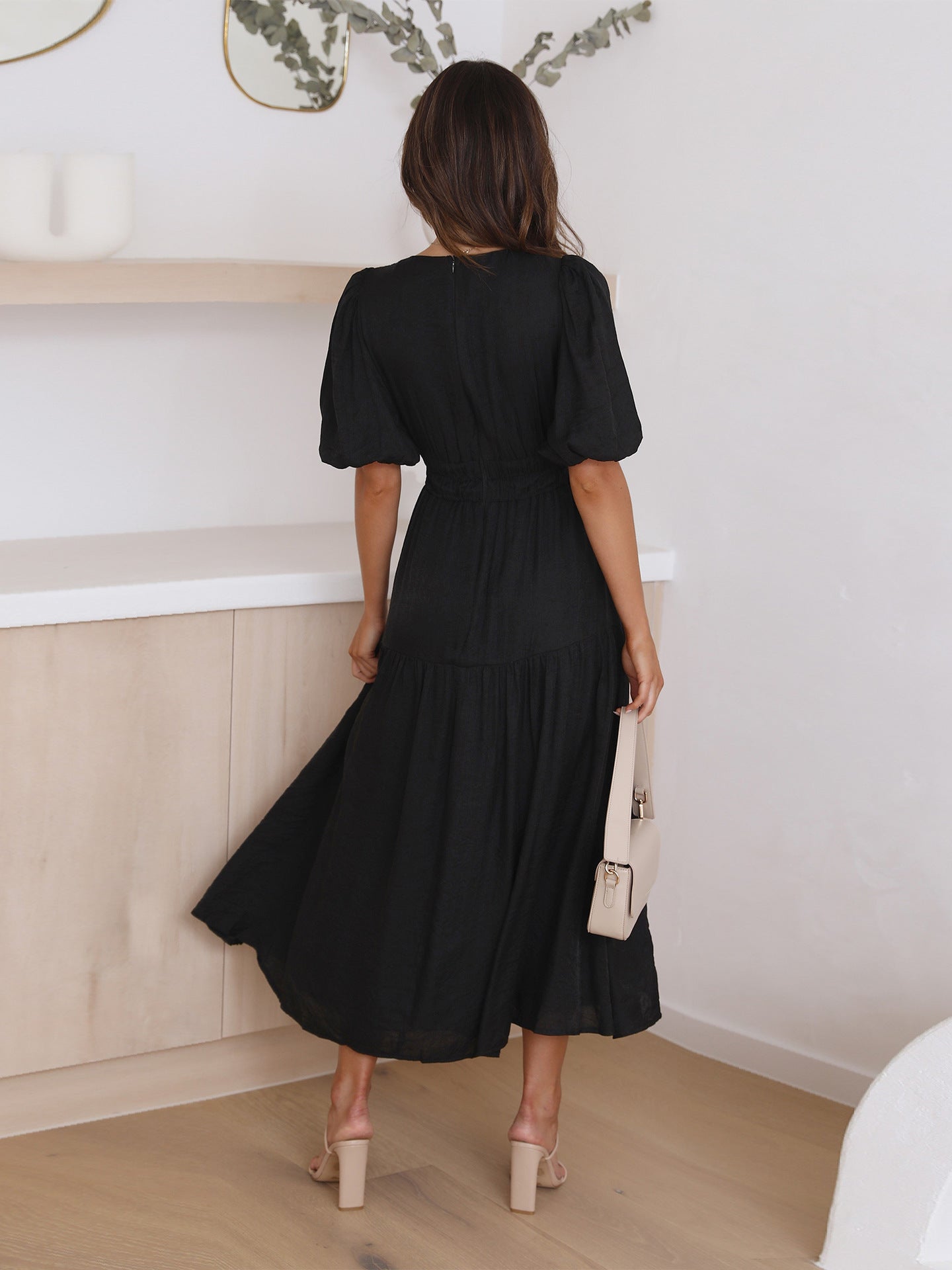 Valenzora | Dress with puff sleeves for women