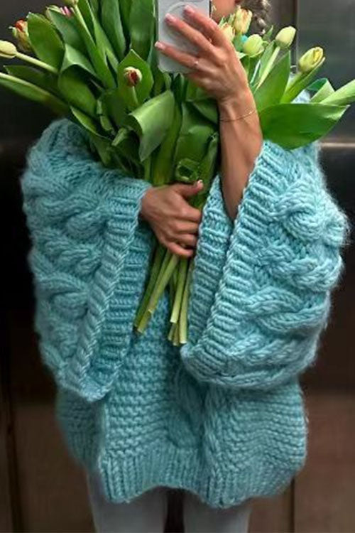 Valenzora | Rosiedress Round Neck Oversized Cable Knit Sweater