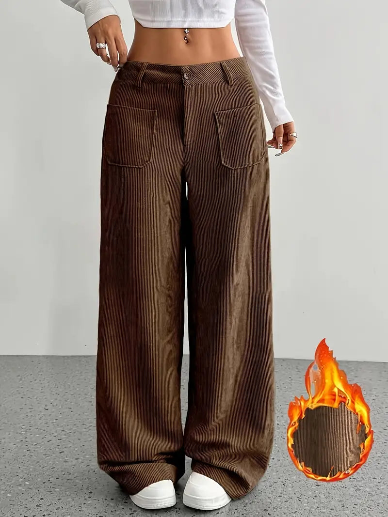 Valenzora | Wide-Leg Corduroy Trousers for Women