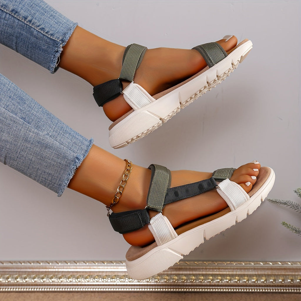 Valenzora | Damen-Sandalen: Colour-Block, rutschfest, elegant, leicht, Outdoor, Sommer