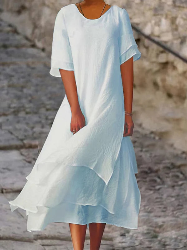 Valenzora | Flowing multi-layered midi dress