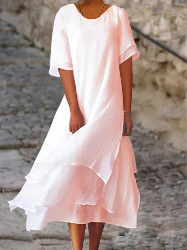 Valenzora | Flowing multi-layered midi dress
