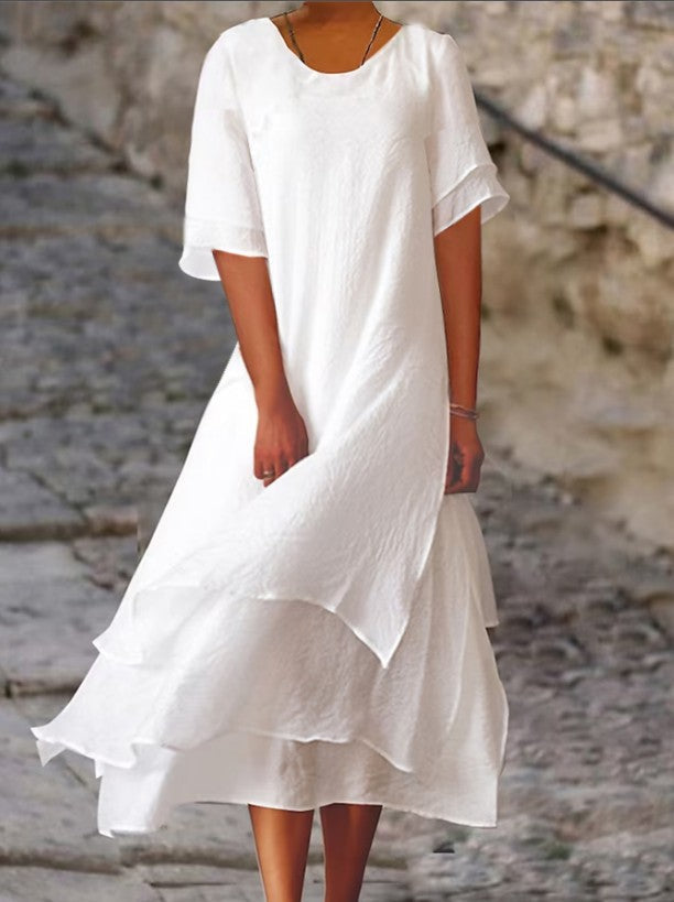 Valenzora | Flowing multi-layered midi dress