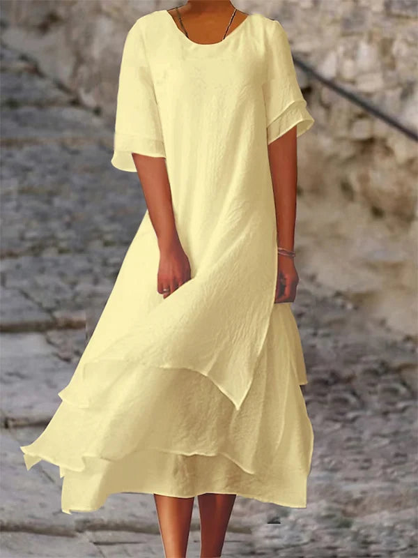 Valenzora | Flowing multi-layered midi dress
