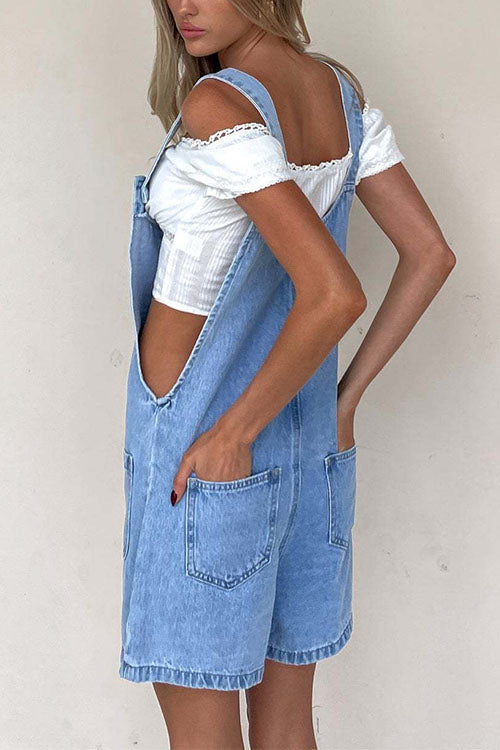 Valenzora | Rosiedress Button Closure With Pockets Denim Jumpsuit