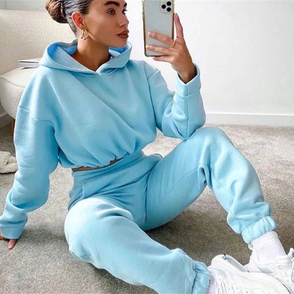 Valenzora Elegance - Damen 2-teiliger Trainingsanzug mit langärmeligem Hoodie