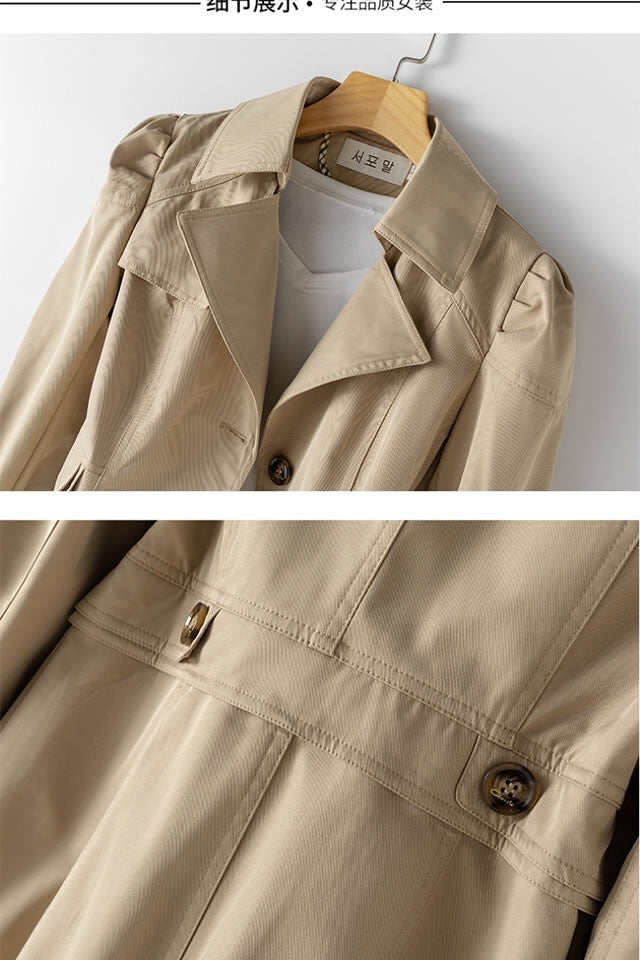 Valenzora | Slim-fit women's trench coat in Korean style for spring and autumn