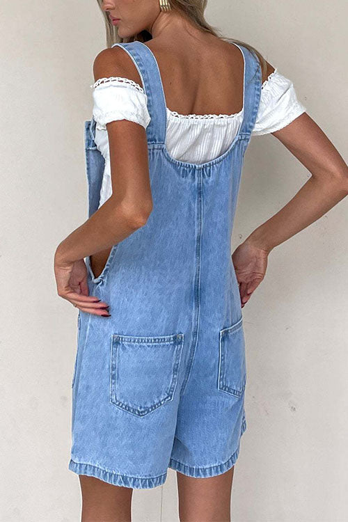 Valenzora | Rosiedress Button Closure With Pockets Denim Jumpsuit