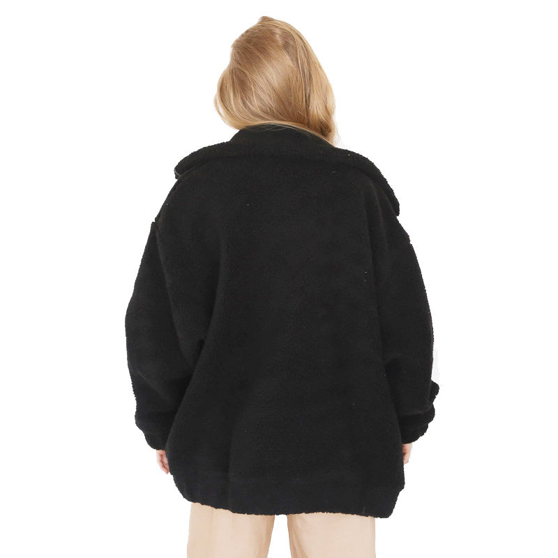 Valenzora | Damen-Fleece-Sweatshirt mit weitem Kragen