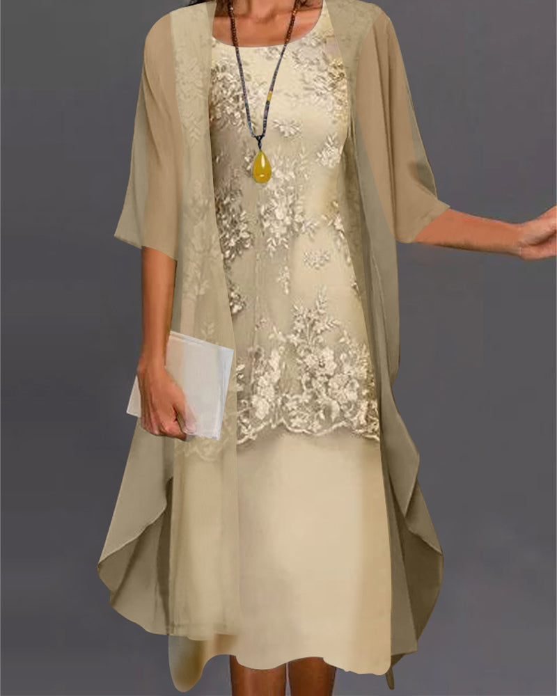 Valenzora | Elegant Two-Piece Chiffon Dress