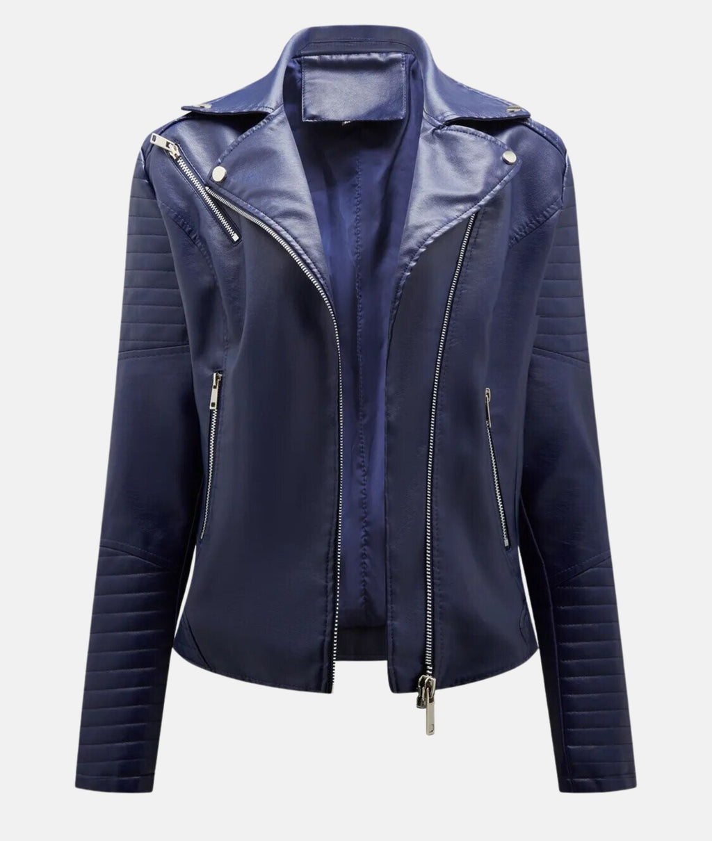 Valenzora | Women's leather jacket without hood - Stylish biker jacket