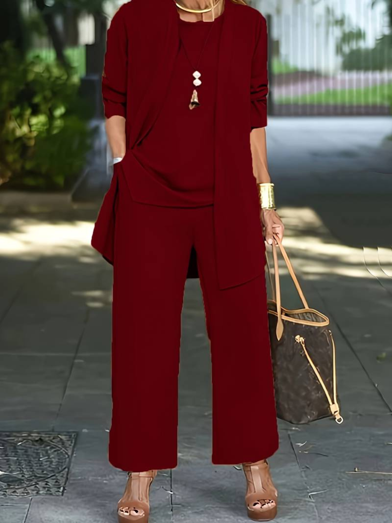 Valenzora | Women's Elegant Three-Piece Pantsuit Set