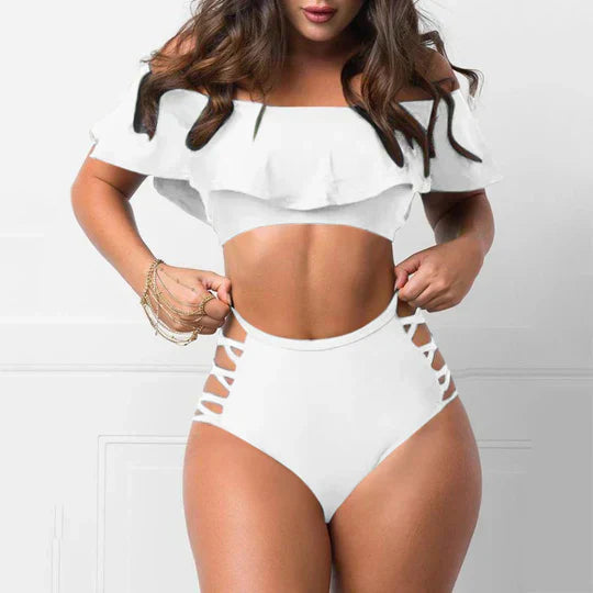 Valenzora | Off-the-shoulder bikini set with ruffles