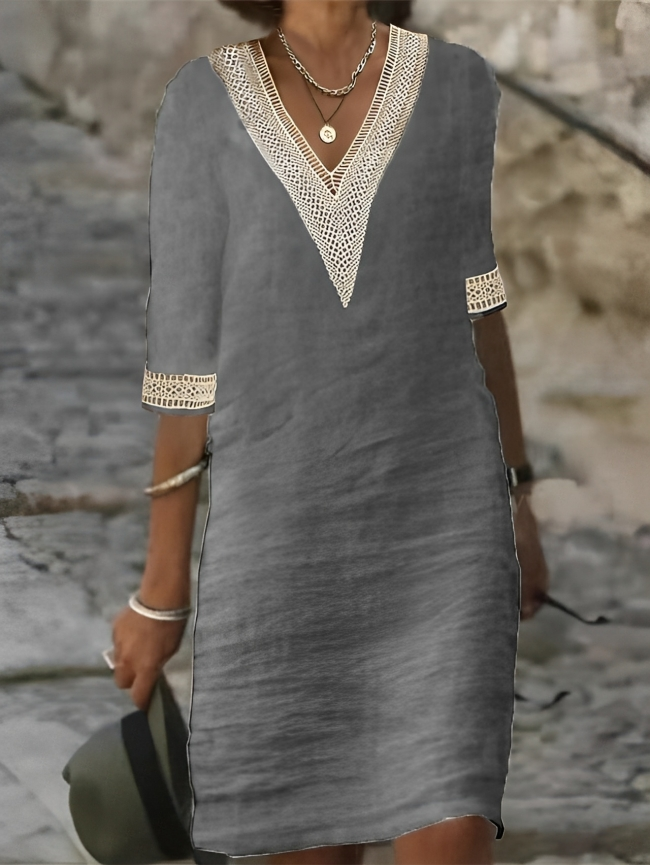 Valenzora | Chic cotton-linen dress for women