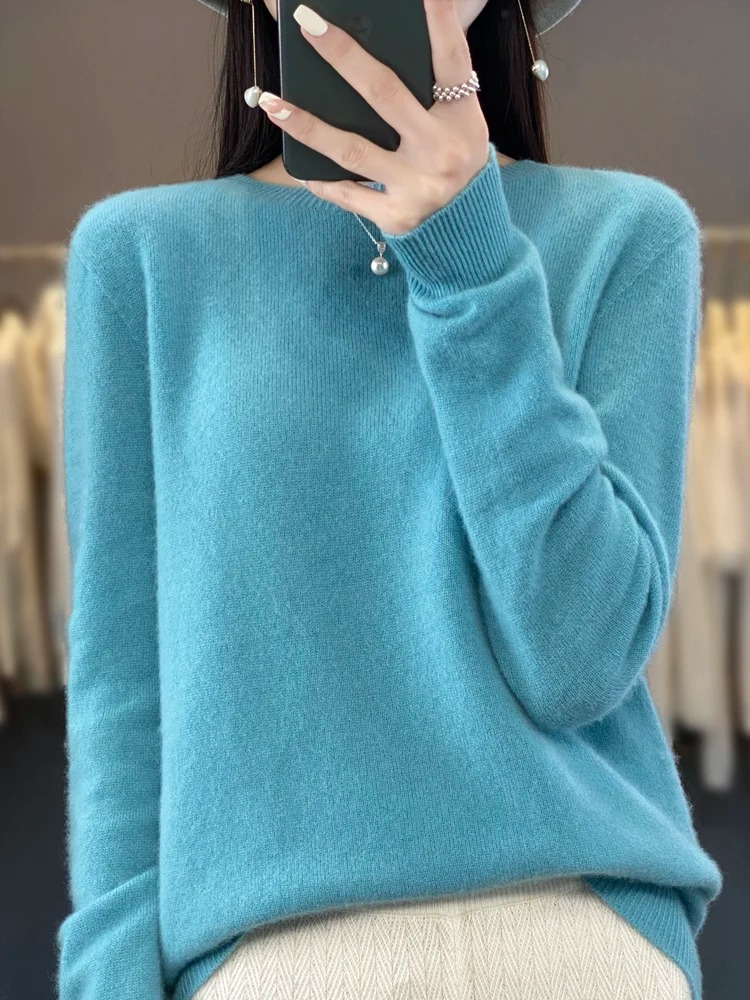 Valenzora | Women's Cashmere Sweater, Round Neck, Soft and Elegant Knit Sweater
