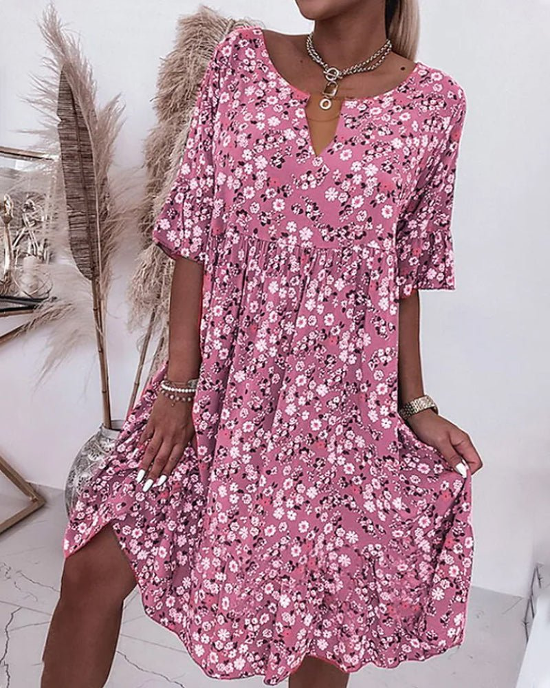 Valenzora | Women's Summer Dress with Floral Pattern Trendy Women's Dress