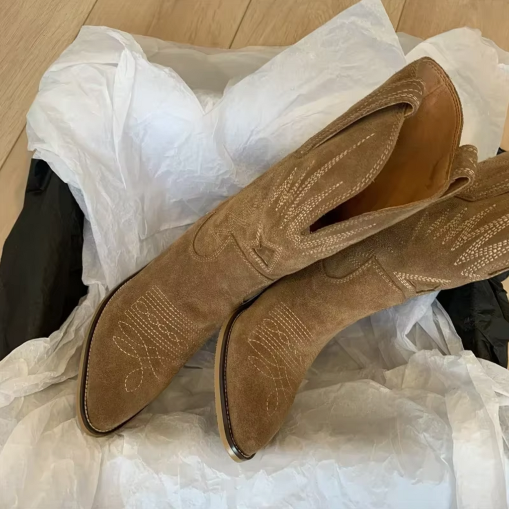 Embroidered vintage boots