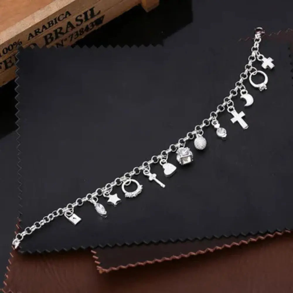 Valenzora | Sterling Silver Charm Bracelet for Women