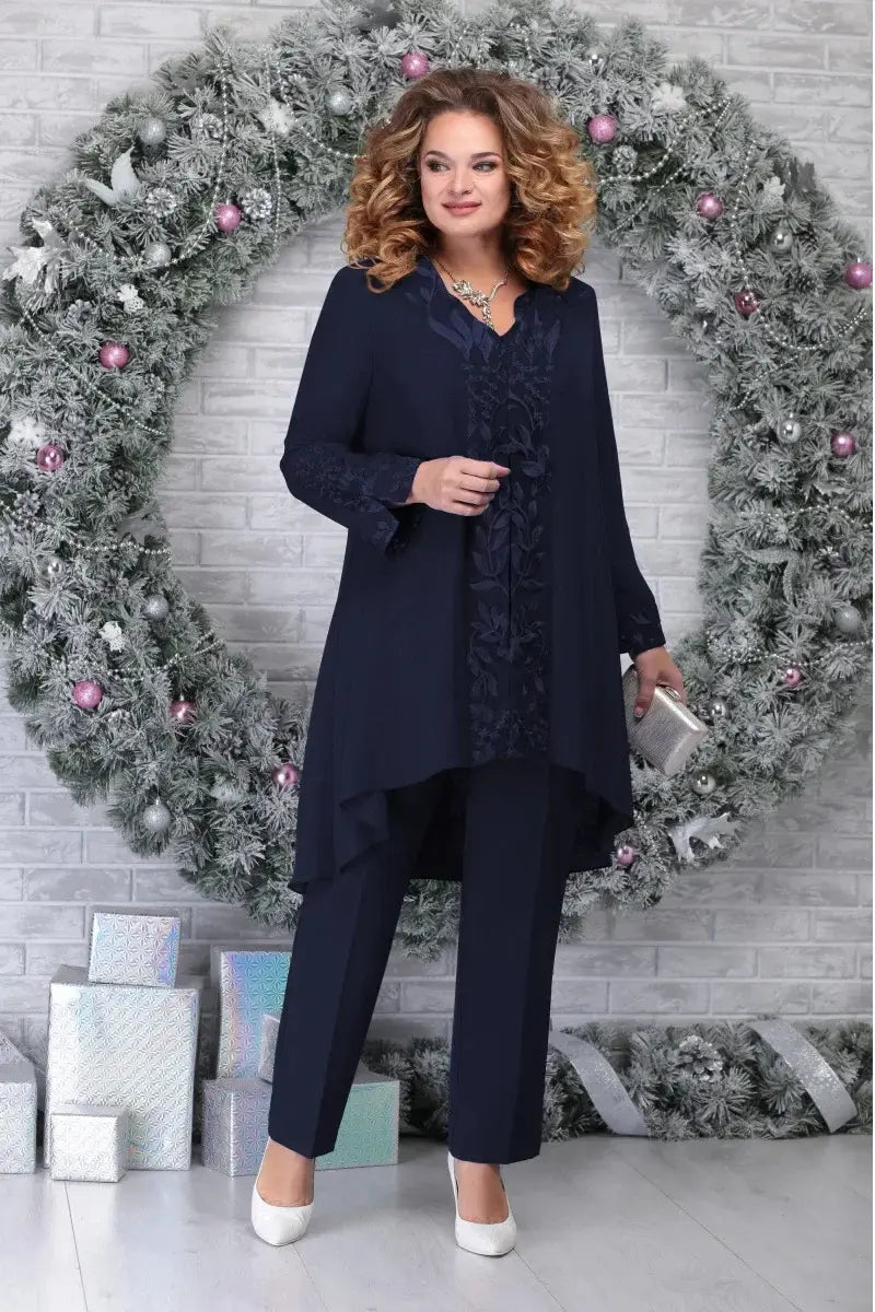 Valenzora | 3-teiliges Chiffon-Hochzeitskleid-Set für Damen