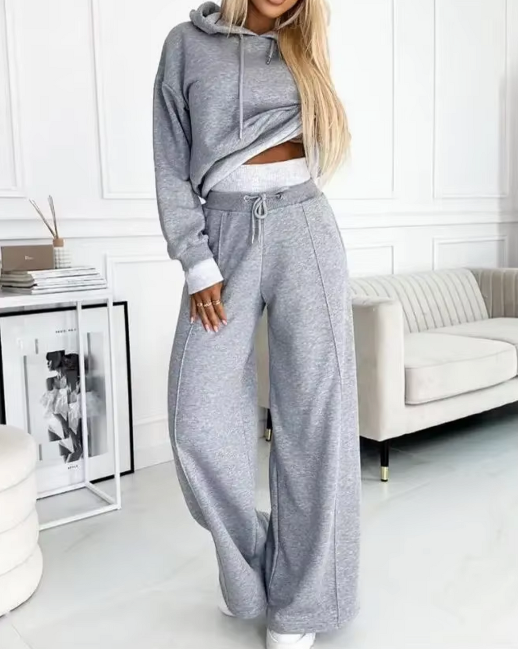 Valenzora | Zweiteiliger Kapuzenpullover und weite Hose