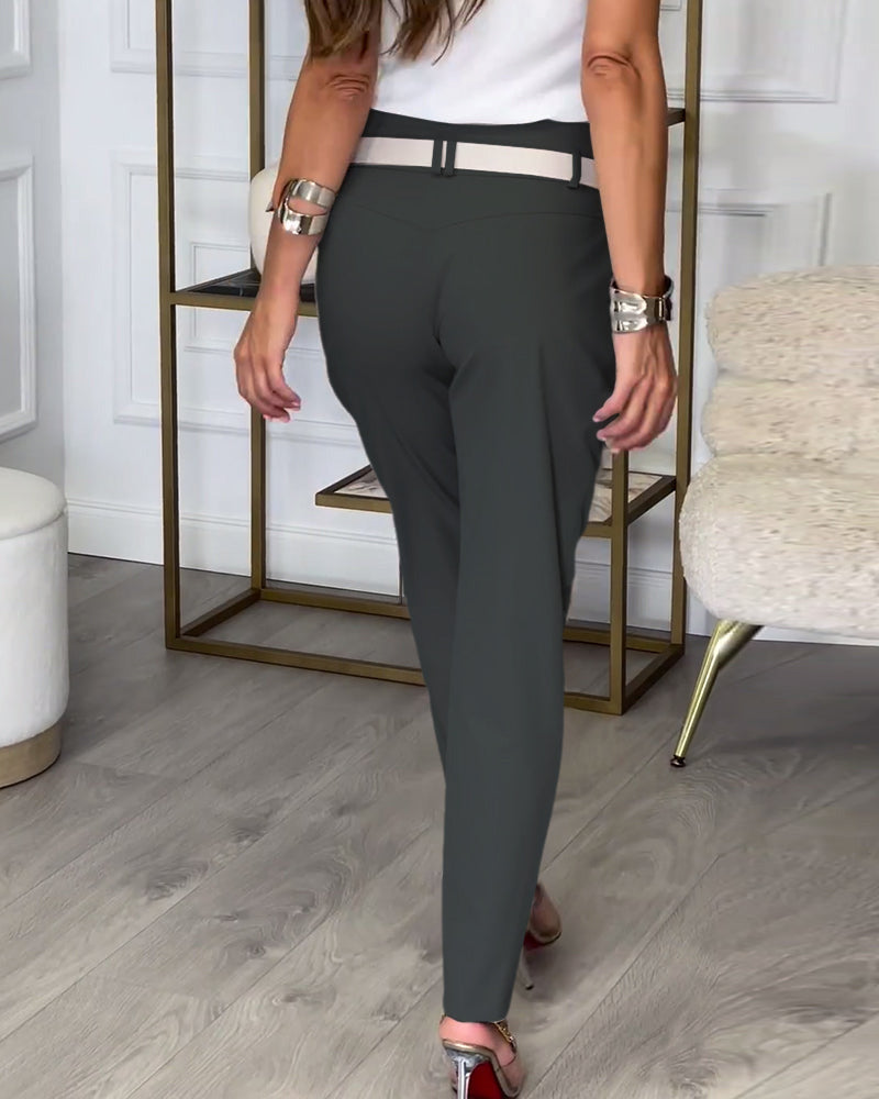 Valenzora | Patchwork-Hose mit Gürtel