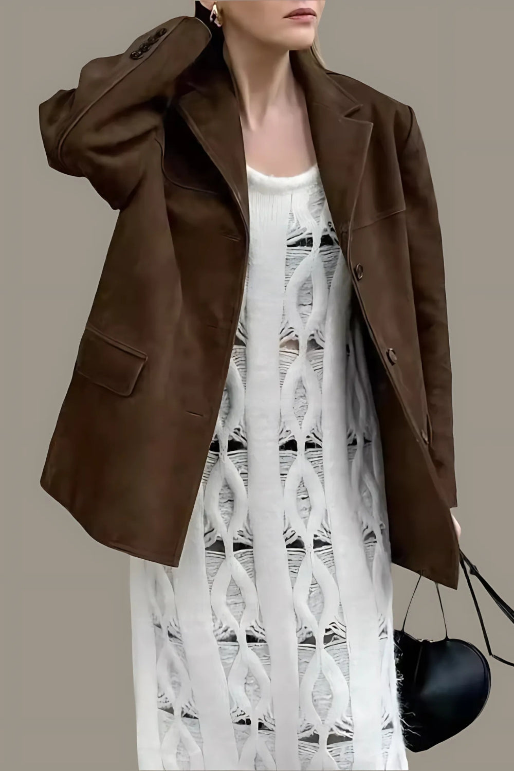 Valenzora | Damen Wildlederblazer Klassische & Lässige Braune Damenjacke