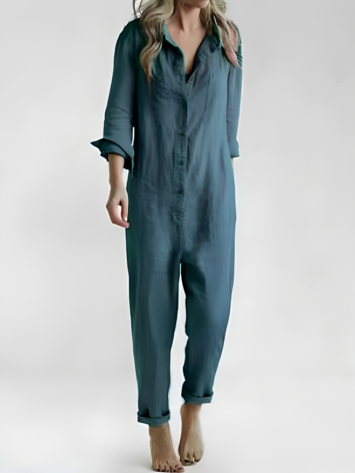 Scarlett™ – Langärmeliger Overall mit Knöpfen