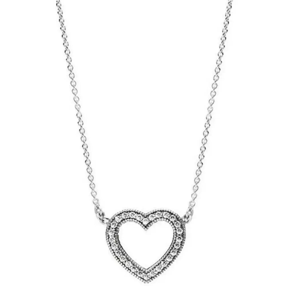 Valenzora | Sterling Silver Eye-Blinding Heart-Shaped Pendant Necklace for Women