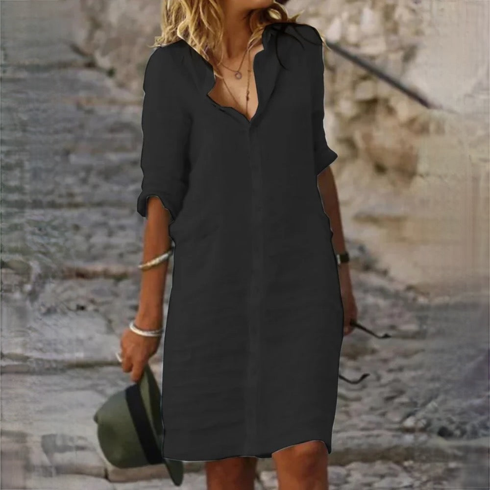 Valenzora | Cotton Linen Women's Dress