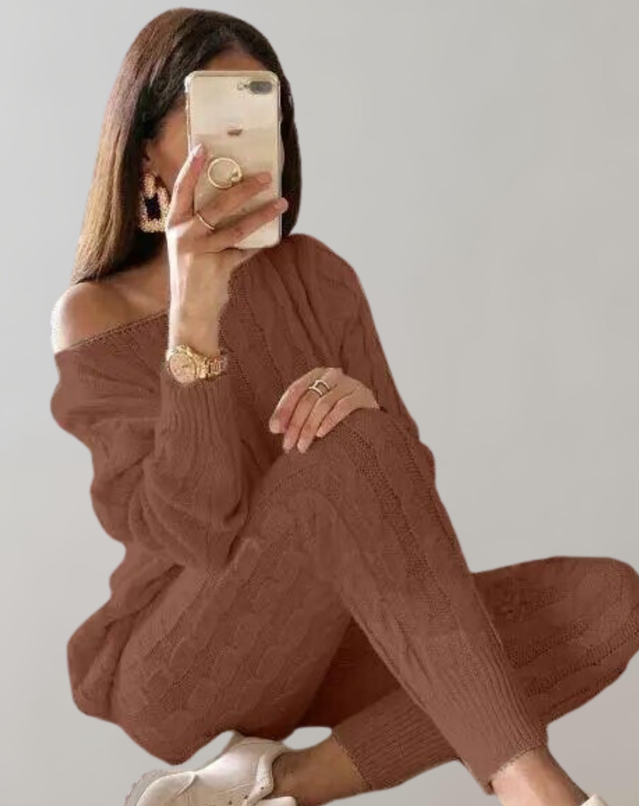 Valenzora - Knitted Shoulder and Trousers Set