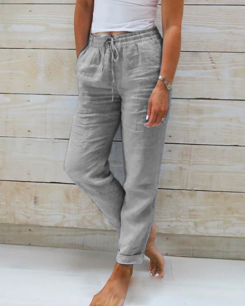 Valenzora | Relaxed Fit Linen Joggers