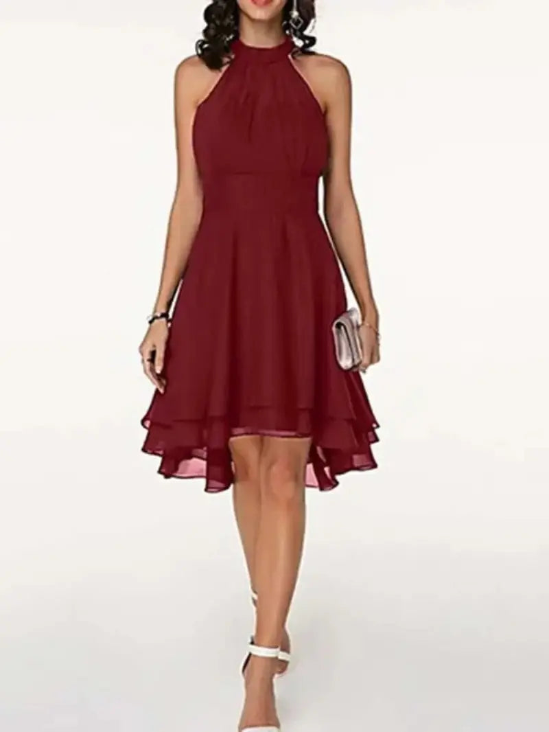 Valenzora | Elegantes, ärmelloses Chiffonkleid